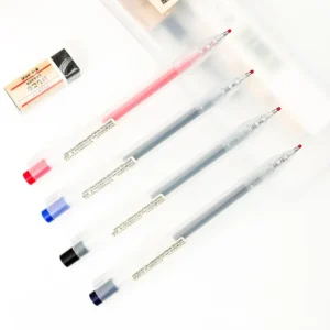 0,5 mm Press-Gelstift, blau/schwarz/dunkelblau/rote Tinte, MUJIs-Nachfüllungen, Stangengriff, Kugelschreiber, Schule, Büro, Studenten, Schreibwaren