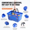 SucceBuy 12-teiliger Einkaufskorb, 24 l, Kunststoff-Einkaufskorb mit Griff, Ständer, tragbarer Ladenkorb, Großpackung, verwendet für Laden, Supermarkt 4