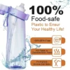 LUSQI 650 ml Luft aromatisierte Wasserflasche mit 9 Geschmacksringen, Sportwasserflasche, modischer Stroh-Kunststoffbecher 2