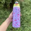 32oz Owa Isolierte Wasserflasche aus Edelstahl mit Strohhalm und Bändern, BPA-freie Sportwasserflasche für Männer und Frauen, tragbar 5