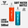 WRELS 500 ml weiche faltbare TPU-Wasserflaschen, BPA-frei, zusammenklappbare Sportflaschen für Wandern, Klettern, Camping, Laufen