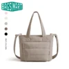 BAGSMART Einfache Tragetasche, einfarbig, Umhängetasche, mehrere Taschen, Pendler-Handtasche für Damen, große Kapazität, Umhängetasche