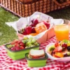 1/4PCS Falten Silikon Lunch Box Küche Kühlschrank Konservierung Box Umweltfreundliche Picknick Lagerung Box Stapelbar Platz Sparen 3