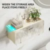 An der Wand montierte Make-up-Aufbewahrungsbox zum Aufhängen, Kosmetik-Organizer, stanzfrei, staubdicht, Aufbewahrungsregal mit Deckel, Taschentuchbox für Badezimmer 5