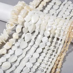 10/30/50 teile/los Natürliche Weiße Süßwasser Shell Perlen Runde Herzförmige Kreuz Schmuck Machen Liefert Lose Perlen diy Armbänder