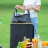 1 Set zusammenklappbarer Wäschekorb, Küchen-Recycling-Behälter, Aufbewahrungskorb, 100 l großes Fassungsvermögen, Flaschen-Recycling-Behälter mit abnehmbarer Tragetasche 5
