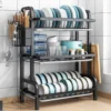 Geschirrtrocknen Rack 2/3-Tier Küche Organizer Geschirr Rack Drainboard Set Küche Zubehör Organisieren Arbeitsplatte Geschirr Lagerung 5