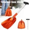 Automatisch zusammenklappbare Notfall-Schneeschaufel mit ausziehbarem Griff, leichte Aluminium-Schneeschaufel für Auto, Ski, für Camping im Freien 1