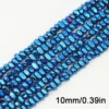 10MM Glänzend Galvani Farbige Kies Natürliche Hämatit Stein Spacer Lose Perlen Für Schmuck Machen Armbänder DIY Zubehör 4