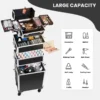 4-in-1 hoher Kosmetikkoffer, Make-up-Box, Make-up-Schönheitswagen auf Rädern, Make-up-Koffer, Organizer, Rollbox, Nageltechniker-Koffer 3