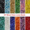 1000 Stück mehrfarbige Glas-Rocailles-Mix-Abstandsperlen in verschiedenen Größen für DIY-Schmuckherstellung, Armbänder, Halsketten, Ohrringe 1