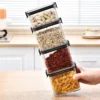 Versiegelte Gläser Küche Getreide Lagerung Organizer Große Tank Kunststoff Feuchtigkeit-beständig Lagerung Box Haushalt Gewürz Gläser Set 4