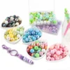 45 teile/los Boxed Farbige Acryl Runde Perlen/Abstandsperlen Gemischt Set Für DIY Schmuck Armband Halskette Ohrring Etc Zubehör 2