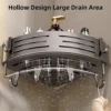 1-2PCS Badezimmer Eckregal mit Kunststoff Haken Handtuchhalter Kein Bohrenraum Aluminium Dusche Lagerregal Badezimmer Organizer 5