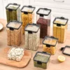 Versiegelte Gläser Küche Getreide Lagerung Organizer Große Tank Kunststoff Feuchtigkeit-beständig Lagerung Box Haushalt Gewürz Gläser Set 6