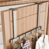 5/7 Haken Tür-Rückhaken, Metallmantel, Hut, Handtuchhalter, verstellbar, hinter der Tür, Kleiderbügel mit Saugnapf, beweglicher Halter, Tür hängen 3