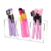 3-Loch transparente Kosmetik Make-up Acryl Make-up Pinsel Werkzeug Aufbewahrungsbox Fall Make-up Pinsel Halter Tisch Organizer Make-up-Tool