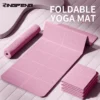 Faltbare Yogamatte, TPE, 61 x 183 cm, rutschfest, tragbar, Trainingsmatte, leicht, für Fitnessstudio, Camping, Isomatte, wasserdicht, leicht zu reinigen 1
