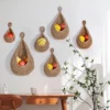 An der Wand montierter Gemüsekorb für Obst und verschiedene Korb, Aufbewahrungskorb aus natürlichem Korbgeflecht, Küchenaufbewahrung, Heimdekoration 1