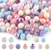 55 teile/los Bunte Acryl Zucker Sand/Riss/Streifen/Glänzend Perlen Gemischt Set Für Schmuck DIY Halskette Armband stift Zubehör 4