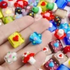 10-30 Stück zufällig gemischte Spirale, Blume, Pilz, quadratisch, herzförmig, Glas-Abstandsperlen, DIY-Armband, Schlüsselanhänger, Schmuckzubehör 3