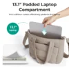 BAGSMART Einfache Tragetasche, einfarbig, Umhängetasche, mehrere Taschen, Pendler-Handtasche für Damen, große Kapazität, Umhängetasche 3