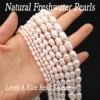 Natürliche weiße Zhuji Süßwasser perlen Perlen Ebene eine lose Reisform Perle für Schmuck machen DIY Frauen Halskette Armband Versorgung 1