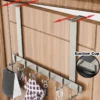 5/7 Haken Tür-Rückhaken, Metallmantel, Hut, Handtuchhalter, verstellbar, hinter der Tür, Kleiderbügel mit Saugnapf, beweglicher Halter, Tür hängen