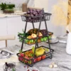 Doppelschichtiger multifunktionaler Aufbewahrungskorb, Schreibtischregal, Snack- und Obst-Aufbewahrungstisch, mit zwei Schichten auf der Oberseite