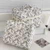 Mode Ins Schwarz Blume Frauen Quilten Taschen Handtasche Reise Veranstalter Kosmetik Make-Up Lagerung Beutel Tragbare Zipper Tote Tasche 3