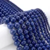 Natürliche Lapislazuli-Steinperlen, runde Abstandsperlen für Schmuckherstellung, DIY-Charms, Armbänder, Halsketten, Zubehör, 4, 6, 8, 10, 12 mm 2