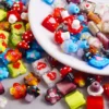 10-30 Stück zufällig gemischte Spirale, Blume, Pilz, quadratisch, herzförmig, Glas-Abstandsperlen, DIY-Armband, Schlüsselanhänger, Schmuckzubehör