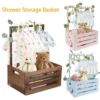 Holz Baby Dusche Lagerung Korb Baby Spielzeug Lagerung Kiste mit Griff Dekor Mehrzweck Geschenk Korb für Jungen Mädchen Neue Eltern