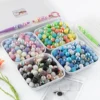 55 teile/los Bunte Acryl Zucker Sand/Riss/Streifen/Glänzend Perlen Gemischt Set Für Schmuck DIY Halskette Armband stift Zubehör
