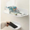Neue Faltbare Wand Regal Punch-Freies Wand-montiert Kunststoff Schwimm Regal Haushalt Bad Wc Handtuch Kleidung Lagerung Rack 2