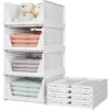 Stapelbare Aufbewahrungskörbe, 1–2 Stück, multifunktional, faltbar, für Badezimmer, Küche, Waschküche, geeignet für platzsparende Kleidung 2
