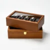 Oirlv Uhrenbox mit 10 Fächern, Holz-Schmuckschatulle, Uhren-Organizer, für Herren und Damen, Aufbewahrungsbox für mechanische Uhren, Armbanduhr-Display-Box 2