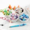 55 teile/los Bunte Acryl Zucker Sand/Riss/Streifen/Glänzend Perlen Gemischt Set Für Schmuck DIY Halskette Armband stift Zubehör 2