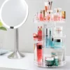 360 °   Rotierender Make-up-Organizer, verstellbare Schichten, drehender Halter, großes Fassungsvermögen, Karussell-Kosmetik-Vitrine für Waschtisch 5