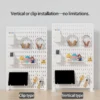 Desktop-Aufbewahrungs-Stecktafel-Zubehör, Befestigungshalterung, ausgestattet mit einer großen Anzahl frei kombinierbarer Zubehörteile. 3