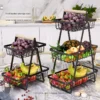 Doppelschichtiger multifunktionaler Aufbewahrungskorb, Schreibtischregal, Snack- und Obst-Aufbewahrungstisch, mit zwei Schichten auf der Oberseite 1