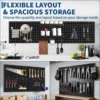 Stecktafelplatten aus Metall, Stecktafel-Wandorganisator mit flexiblem Layout für die Aufbewahrung in der Garage, Werkstatt, Küche und Bastelraum 2