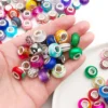 20/220 Stück bunte Harzperlen mit großem Loch, runde Perlen, lose Perlen für DIY-Armbänder, Halsketten und Schmuckherstellung 4