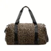 Modische Damen-Einkaufstasche mit Leopardenmuster, Reisetasche mit großem Fassungsvermögen, Weekender-Übernachtungstasche mit Schuhfach