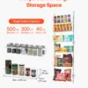 VEVOR Vorratsschrank Speisekammer-Organizer Aufbewahrung über der Tür, 6-stufige Gewürzregale zum Aufhängen aus Stahl, verstellbare Lagerregale für die Wand, für Zuhause Küche Badezimmer, weiß 5