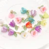 11 x 14 mm, 2–10 Stück, Acryl-Lilie des Tal-Blumenknospenperlen, plattiert mit farbigen losen Perlen, handgefertigte DIY-Schmuckherstellung 2