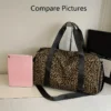 Modische Damen-Einkaufstasche mit Leopardenmuster, Reisetasche mit großem Fassungsvermögen, Weekender-Übernachtungstasche mit Schuhfach 6