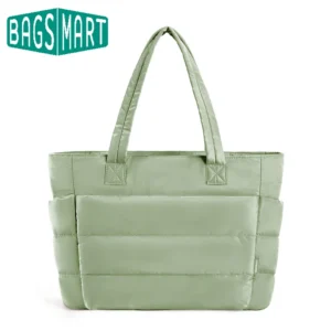 BAGSMART Damen-Handtasche, große Kapazität, gepolsterte Puffer-Einkaufstasche, leichte College-Schultaschen, passend für 15,6-Zoll-Laptops, heißer Verkauf