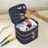 3-lagiger gesteppter Make-up-Taschen-Organizer mit großem Fassungsvermögen und Griffen – geeignet für Reisen und Zuhause 6