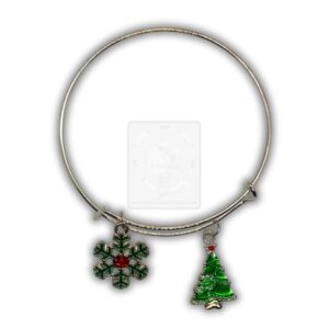 Weihnachtsarmband mit Schneeflocke & Tannenbaum